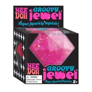 NeeDoh Groovy Jewel with Glitter Water Filling - Pink